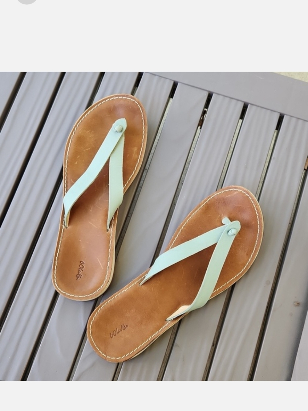 Olukai Nohie Women's Flip Flop Leather Sandals Size 10
